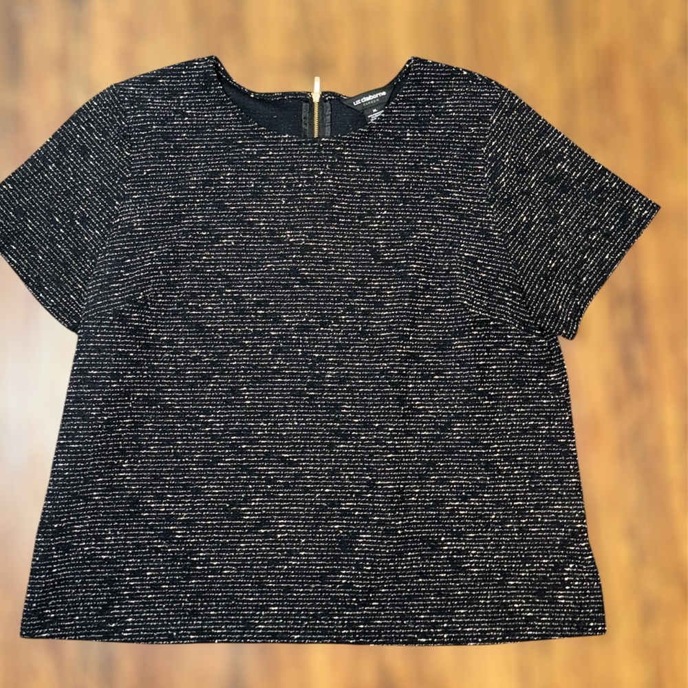 Liz Claiborne Tweed Metallic Top - Size XL
